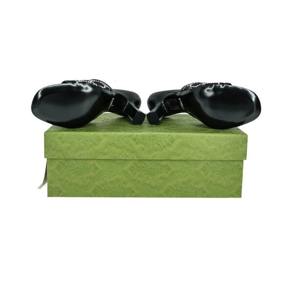 Gucci Crystal GG Mesh Mid Heel Sandals - Picture 8 of 8